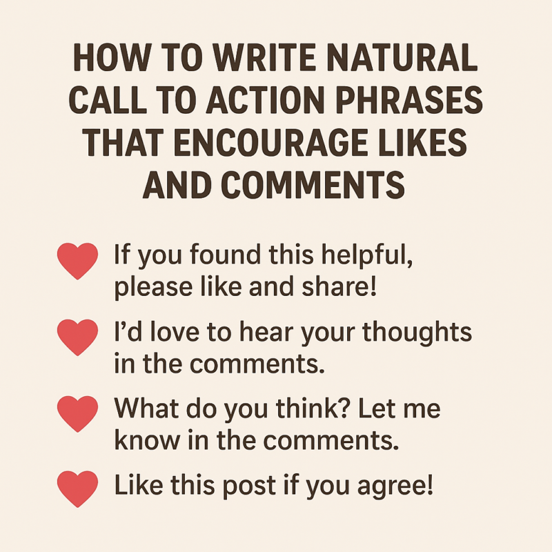 How to Write Natural Call to Action Phrases That Encourage Likes and Comments