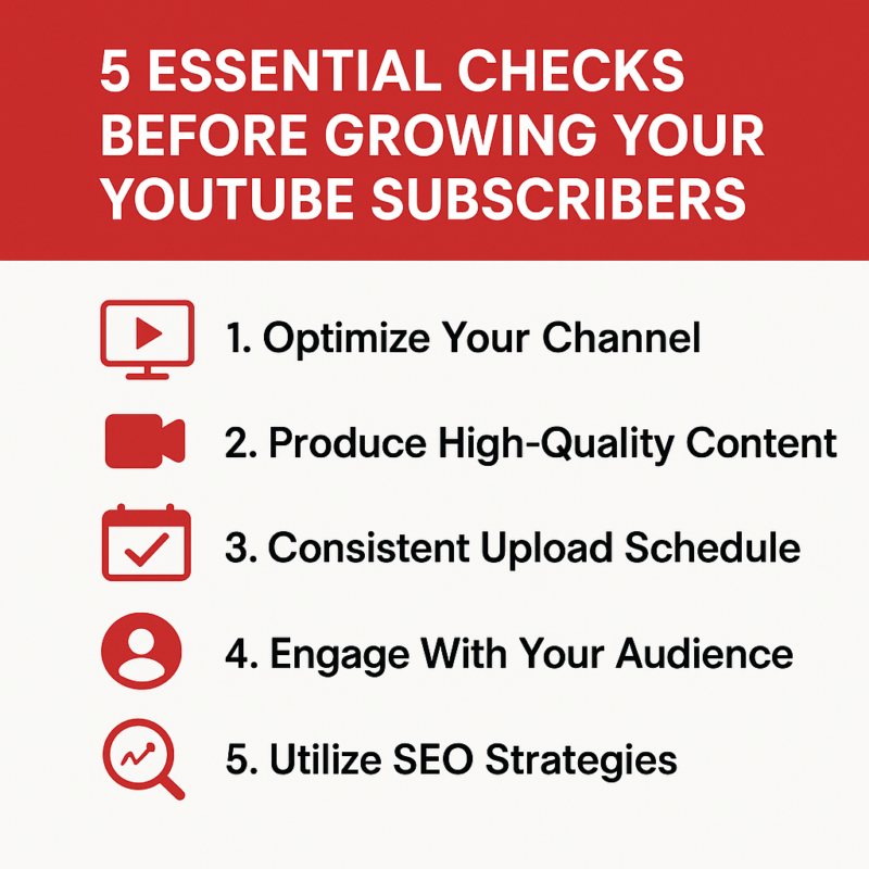 5 Essential Checks Before Growing Your YouTube Subscribers